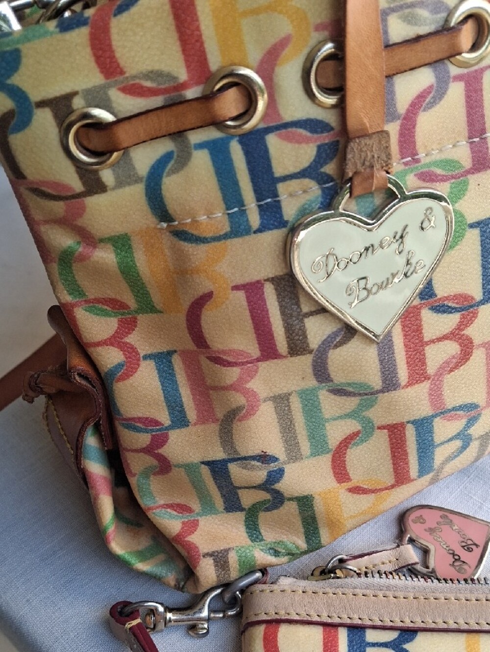 Dooney & Bourke Multicolor Logo Purse And Wristlet Bag - Picture 2 of 12